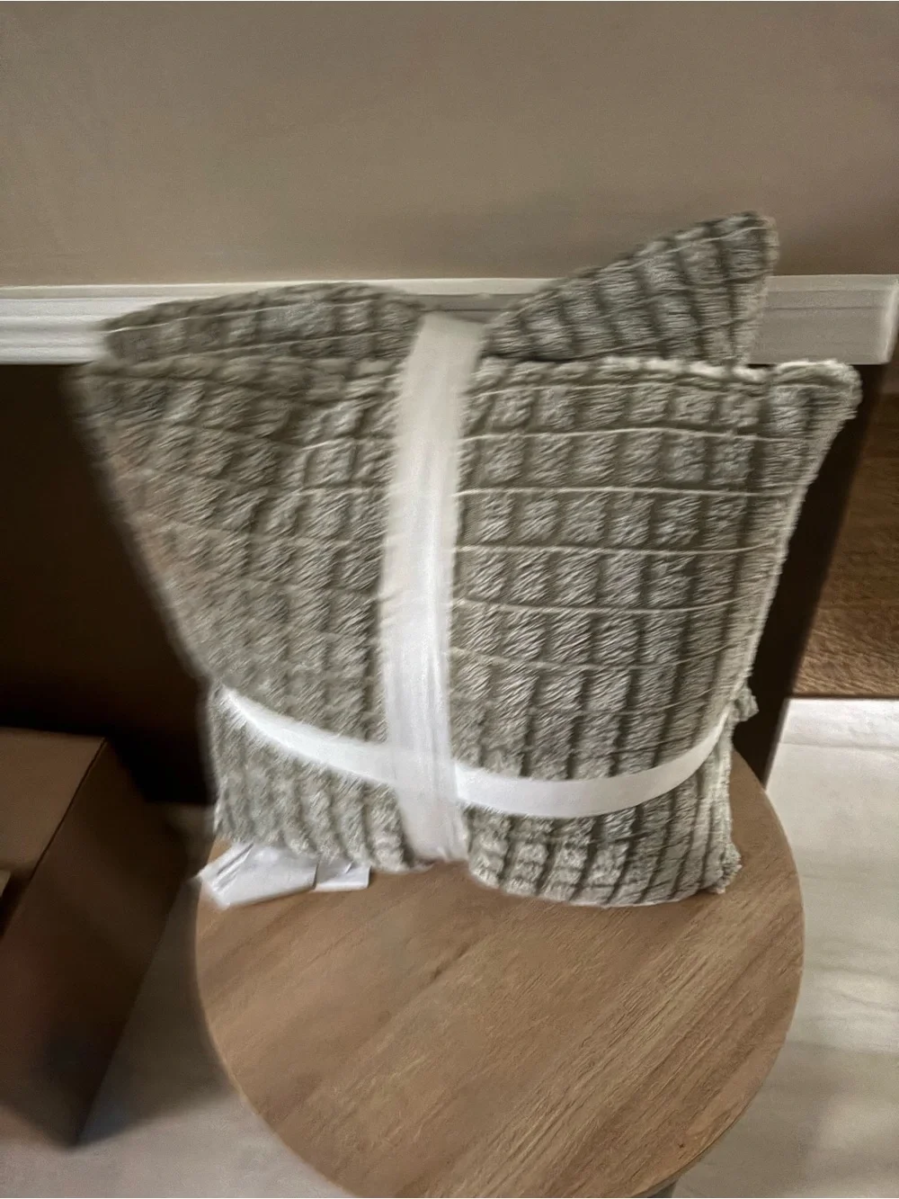 The Big One Gray 2-Pack Waffle-Texture Throw Pillows